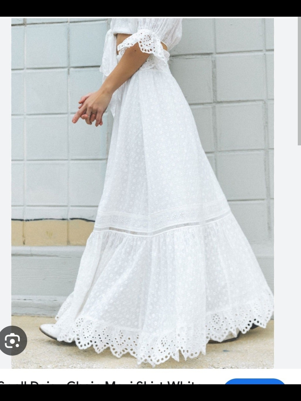 Spell White Eyelet Maxi Skirt DAISY chain